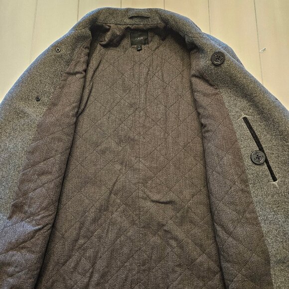 J.Crew Men's Grey Double Breasted Wool Blend Pea Coat XLarge - Picture 5 of 8
